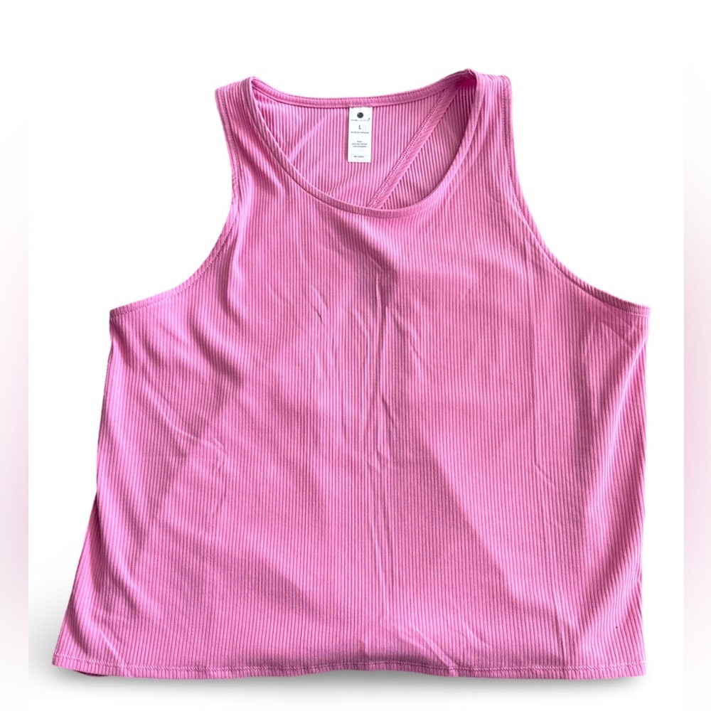 Yogalicious Women's Active Solid Tie Back pink Tank. Large